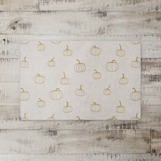 Mustard Yellow Mini Pumpkin Pattern Floor Mat